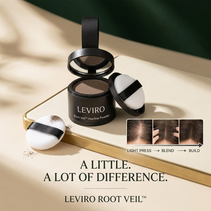 LEVIRO Root Veil™ | Instant Hairline & Root Cover-Up Powder