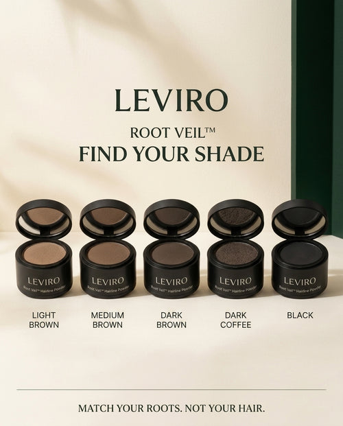 LEVIRO Root Veil™ | Instant Hairline & Root Cover-Up Powder